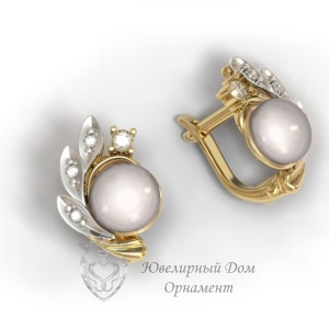 Золотые серьги с жемчугом