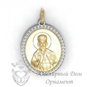 Подвеска Николай Чудотворец с вставками
